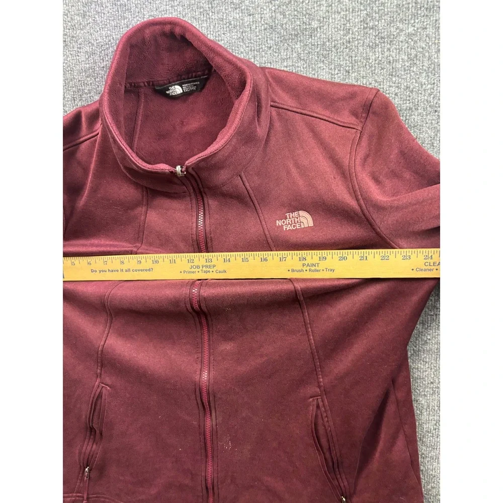 The North Face Fleece Jacket Womens XXL Burgundy Full Zip Mock Neck Softshell